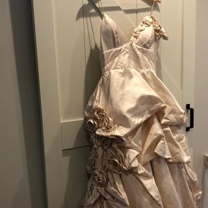 Monique Lhuillier satin wedding dress